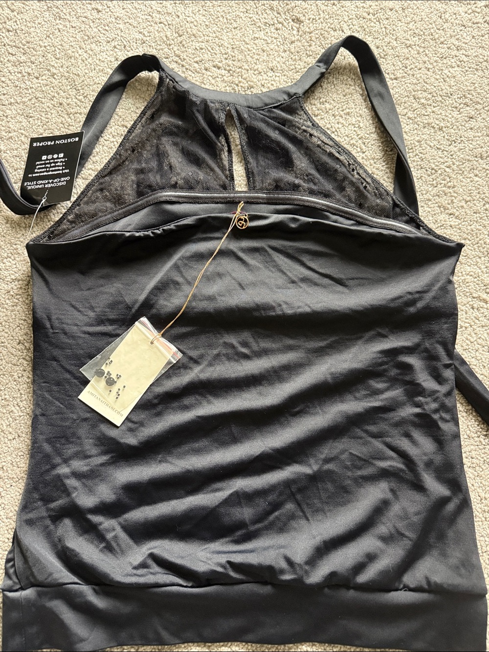 Boston Proper Black Swim Top and bikini bottom with Brand Tags - Picture 4 of 7